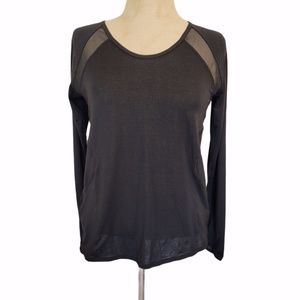 Zella Sporty Long Sleeve Black Top Size S